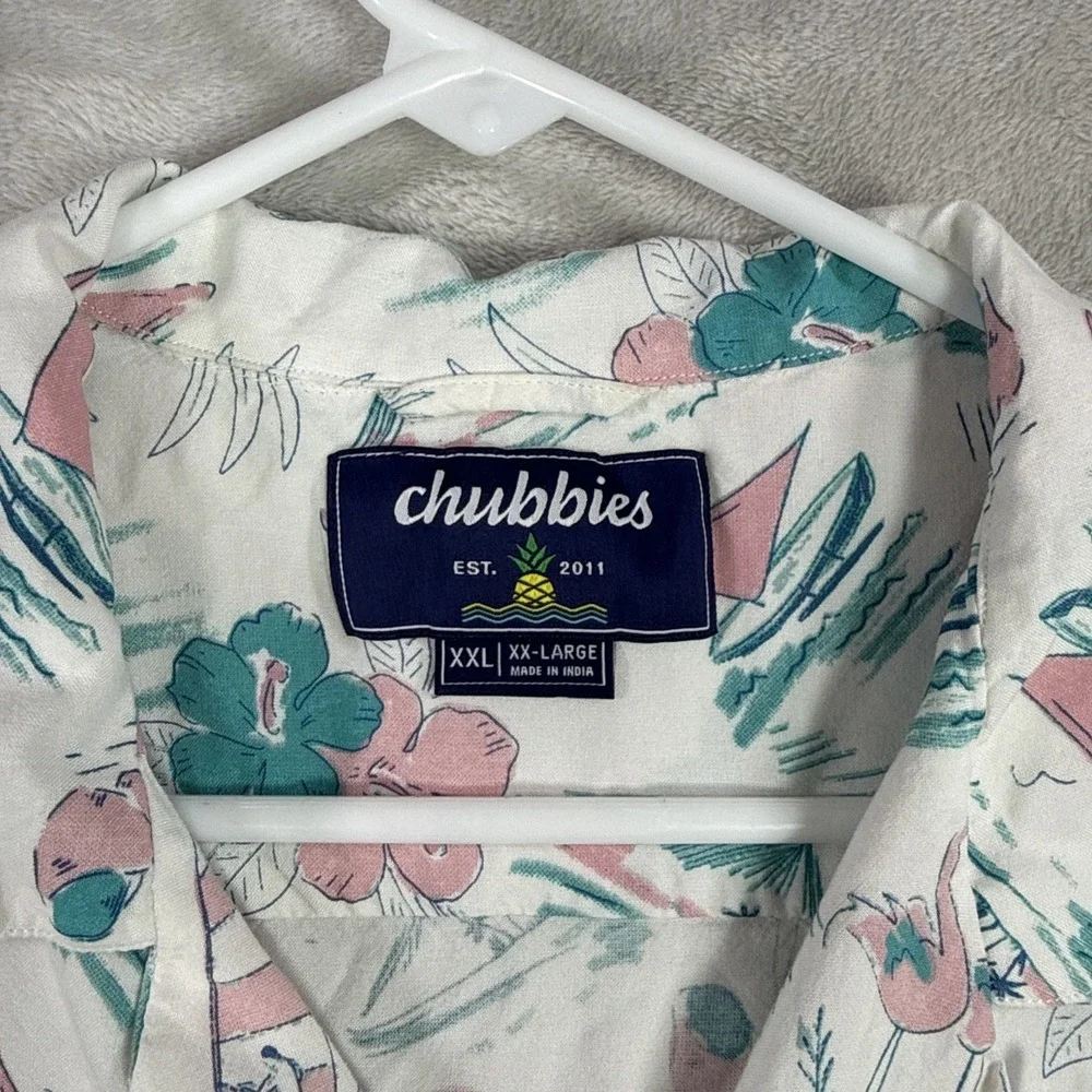 Chubbies Shirt Mens XXL Hawaiian Floral Tropical Short Sleeve Button Up Rayon